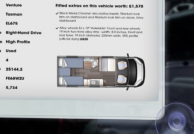 50 50 AutoTalker Digital Windscreen Pricing For Leisure Vehicles Close Up 