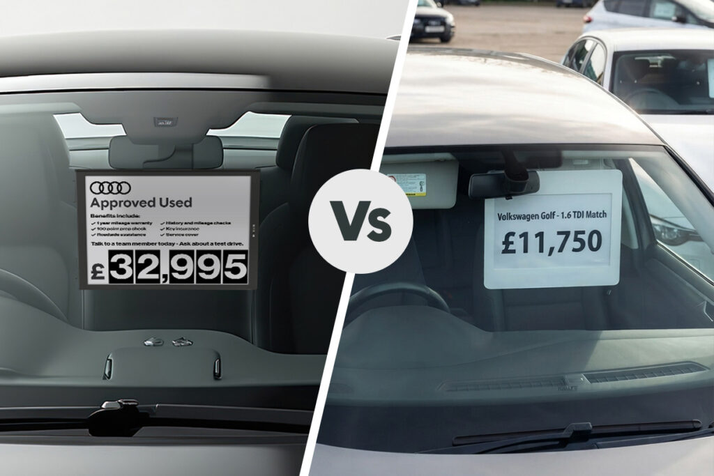 AutoTalker Digital Vehicle Price Displays Vs Printed Price Cards